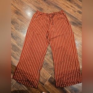 Sonoma burnt orange linen drawstring dress pants